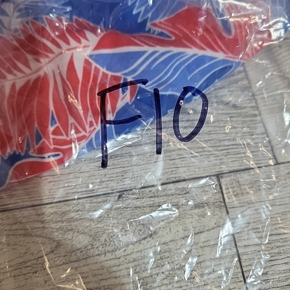 Men's Resort Swim Trunks X-Large Lined Red Blue Leaf Print Drawstring Quick Dry - Picture 7 of 7